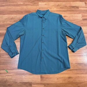 Perry Ellis Slim Fit Stretch Long Sleeve Shirt Blue| Men Size XL